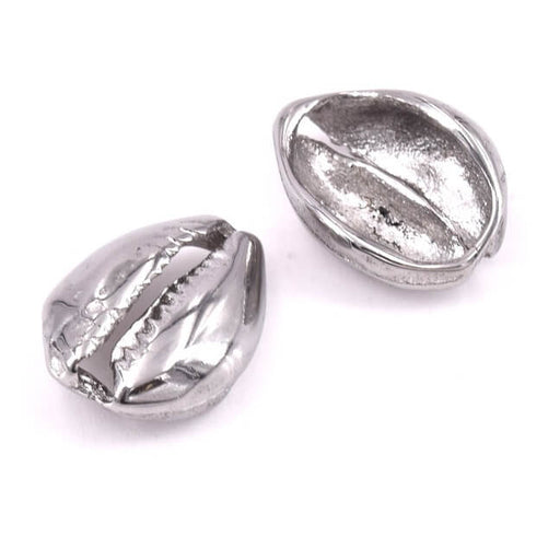 Kaufen Sie Perlen in der Schweiz Kauri Muschel Edelstahlverbinder – 11 x 7,5 mm (1)