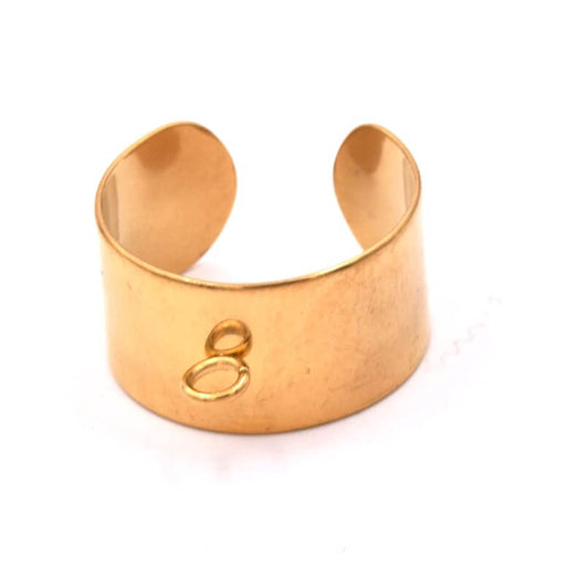 Kaufen Sie Perlen in der Schweiz Ring mit Biegering aus goldenem Edelstahl 10x0,5mm - 17mm (1)