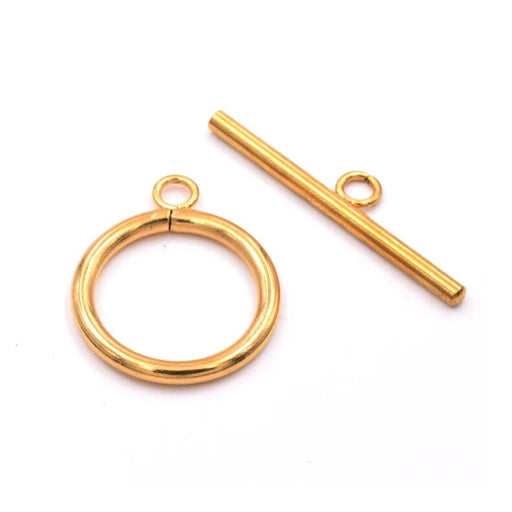 Kaufen Sie Perlen in der Schweiz T-Verschluss – goldfarbener Edelstahl 22 mm und T-Steg 35 mm (1)