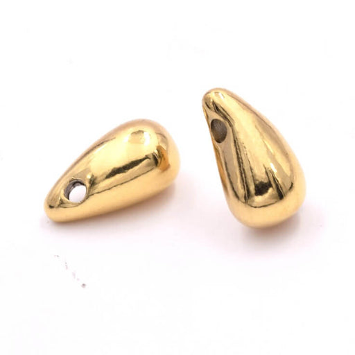 Kaufen Sie Perlen in der Schweiz Tropfenanhänger aus goldenem Edelstahl 11,5 x 6 mm (1)