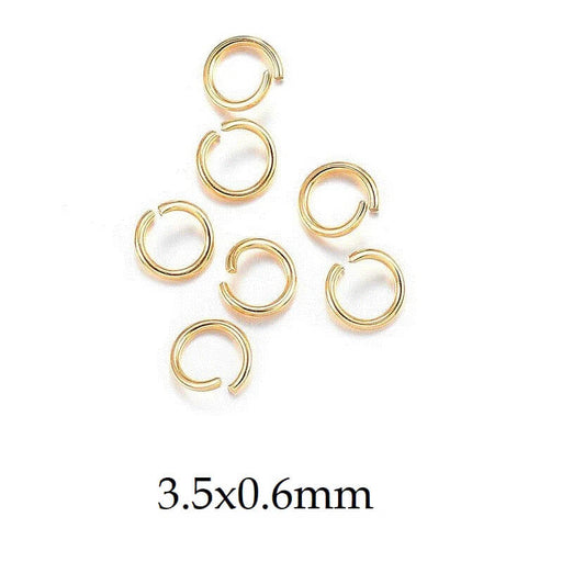 Kaufen Sie Perlen in der Schweiz Biegeringe, langlebig, goldfarbener Edelstahl, 3,5 x 0,6 mm (20)