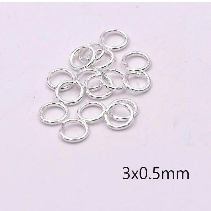 Anneau de jonction en acier inoxydable argent 3x0.5mm (10)