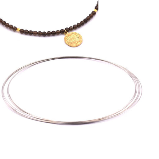 Kaufen Sie Perlen in der Schweiz Halskette aus Memory-Stahldraht – Durchmesser: 11.5 cm x 0.6 mm (5 Kreise)