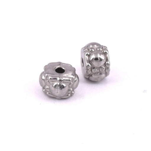 Kaufen Sie Perlen in der Schweiz Rondellperle Edelstahl 7x7mm - Loch:1,6mm (2)