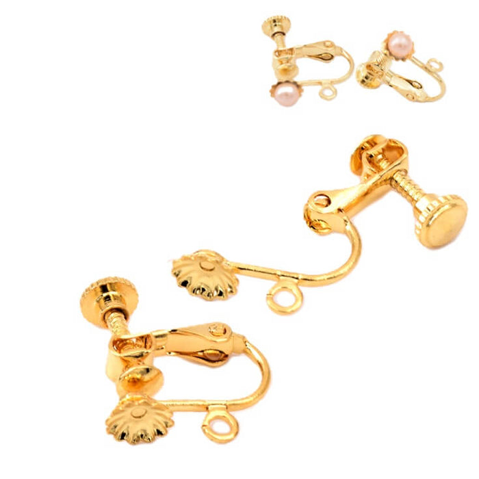 Ohrclips Edelstah goldfarben 15 mm (2)