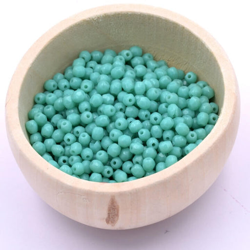 Perle facettes de boheme Opaque Turquoise 3mm (50)