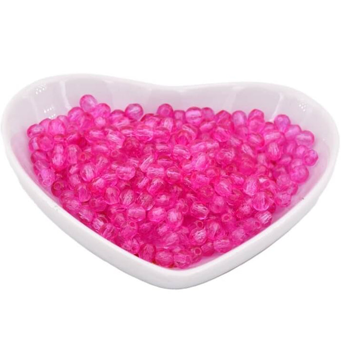 Glasschliffperlen Coated Hot Cranberry 4mm (50)