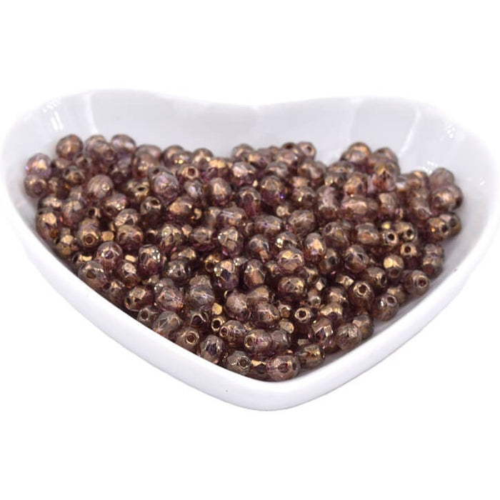 Glasschliffperlen Luster Transparent Gold Smokey Topaz 4mm (50)