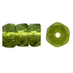 Kaufen Sie Perlen in der Schweiz Olivingrüne böhmische facettierte Rondellperle 6x3mm - Loch: 1mm (50)