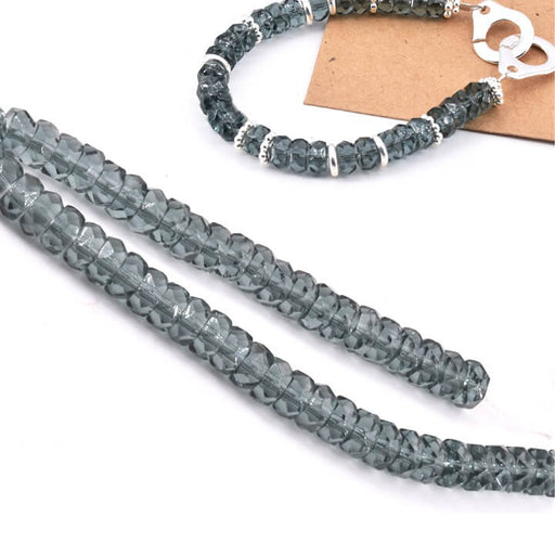 Kaufen Sie Perlen in der Schweiz Böhmische facettierte Rondelle-Perle, Montana-Blau, 6 x 3 mm – Loch: 1 mm (50)