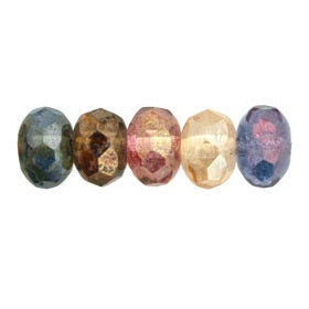 Kaufen Sie Perlen in der Schweiz Böhmische facettierte Rondellperle Luster AB – Mehrfarbig, 9 x 6 mm (25)