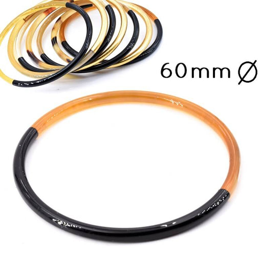 Bracelet jonc corne noir 60-63mm - Epaisseur : 3mm (1)