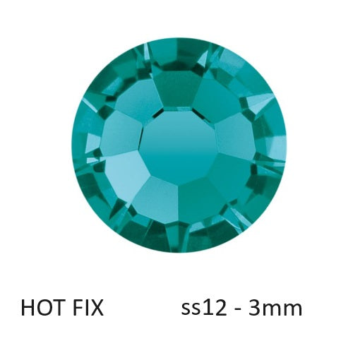 Kaufen Sie Perlen in der Schweiz Preciosa Flatback Hotfix Strasssteine ​​Blue Zircon – ss12-3mm (80)