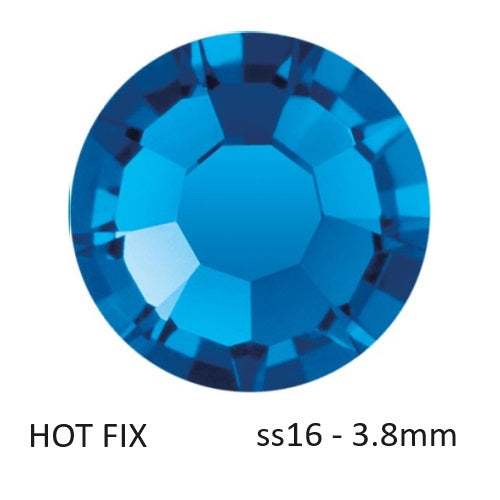 Kaufen Sie Perlen in der Schweiz Preciosa Flatback Hotfix Strasssteine ​​Capri Blue – ss16-3,8mm (60)
