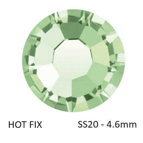 Kaufen Sie Perlen in der Schweiz Preciosa Flatback Hotfix Strasssteine ​​Chrysolite – ss20-4,6mm (60)