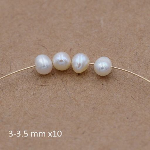 Kaufen Sie Perlen in der Schweiz Weiße Kartoffel-Süßwasserperle 3-3,5 mm (10)