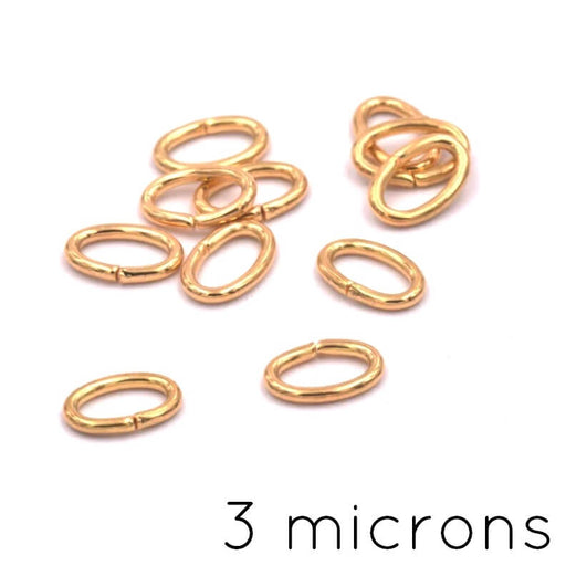 Kaufen Sie Perlen in der Schweiz Ovaler Biegering vergoldet 3 Mikron - 4x2.8x0.7mm (10)
