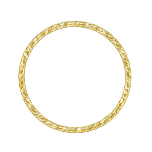 Kaufen Sie Perlen in der Schweiz Verbindungsring geschlossen Gold gefüllt gestreift 19mm - Dicke 1mm(1)