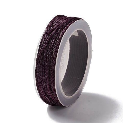 Cordon nylon soyeux tressé violet foncé 1.5mm - Bobine 20m (1)