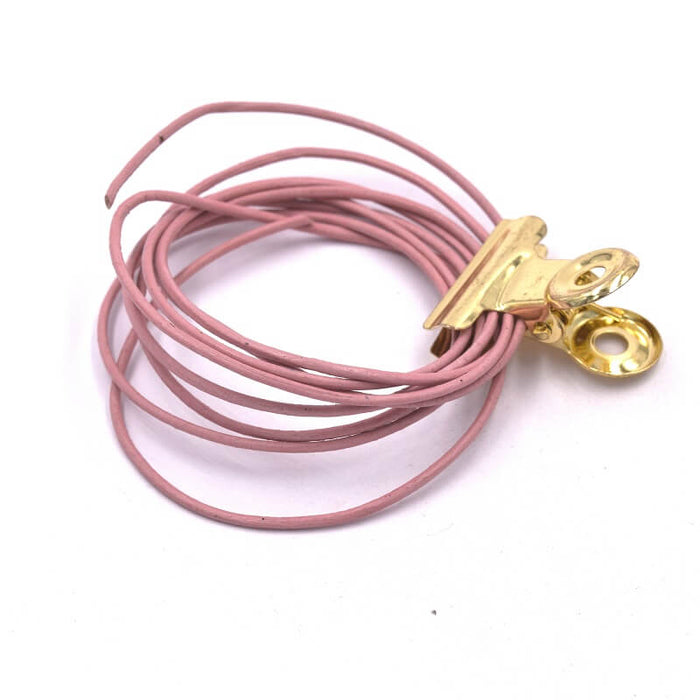 Cordon cuir rose 1mm (1m)