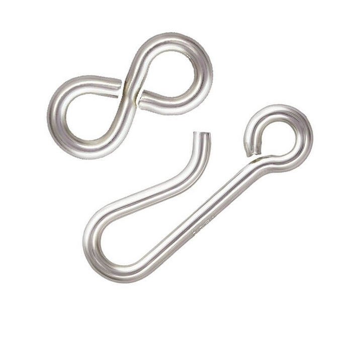 Fermoir crochet S en 2 parties en argent 925 - 20x4mm (2 fermoirs)