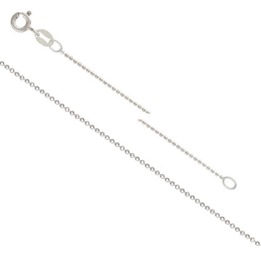 Kaufen Sie Perlen in der Schweiz Halskette Kette mit facettierten Perlen und Verschluss Sterling Silber - 1mm - 46cm (1)
