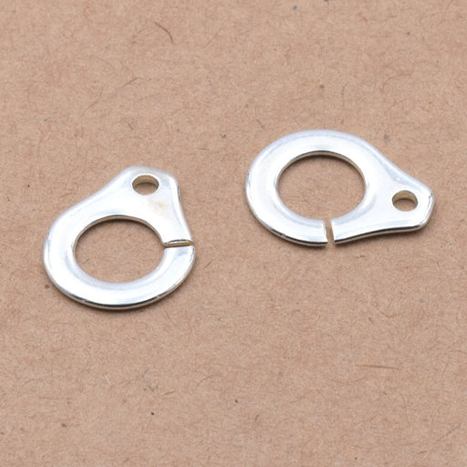 Kaufen Sie Perlen in der Schweiz Handschellen-Verbindungsverschluss – Sterlingsilber plattiert, 10 Mikron, 15 x 12 mm (1 Paar)