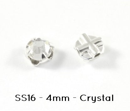 Kaufen Sie Perlen in der Schweiz 53102 Silber flacher Kristall, silberne Messingeinfassungen SS16 – 4 mm Kristall (40)