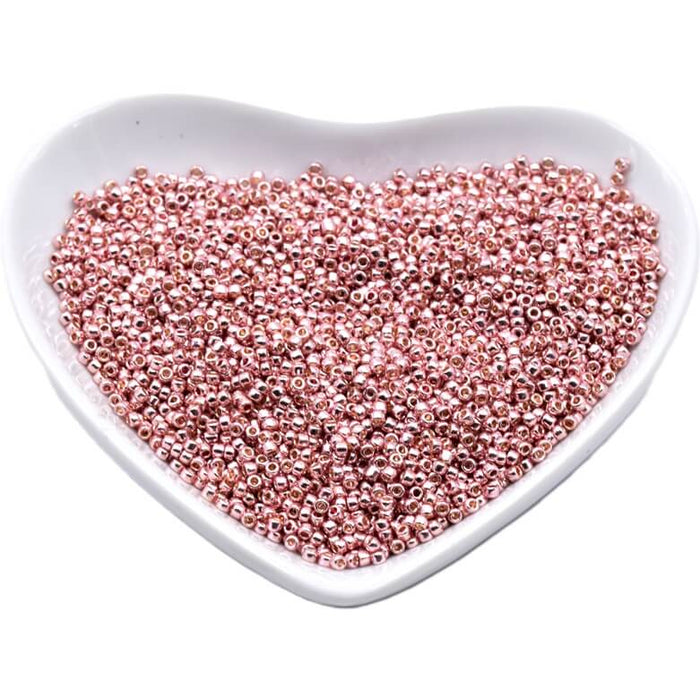 ccpf552 Toho Rocailles Beads 15/0 Galvanized PF Sweet Blush Rose Gold (5 g)
