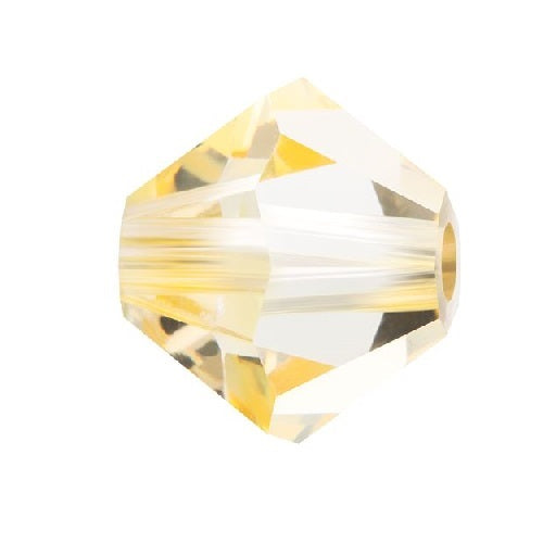 Kaufen Sie Perlen in der Schweiz Doppelkegelperlen Preciosa Kristall Blond Flare 3,6x4mm (40)