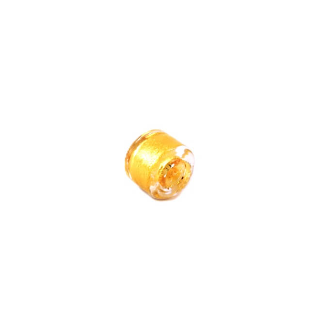 Perle tube à la feuille d'or façon Murano en verre 8x6mm (1)