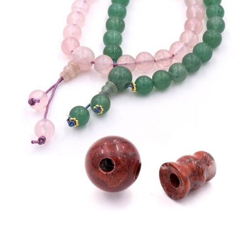 Kaufen Sie Perlen in der Schweiz Guru-Perle aus Jaspis 10 mm und Kegel (1)