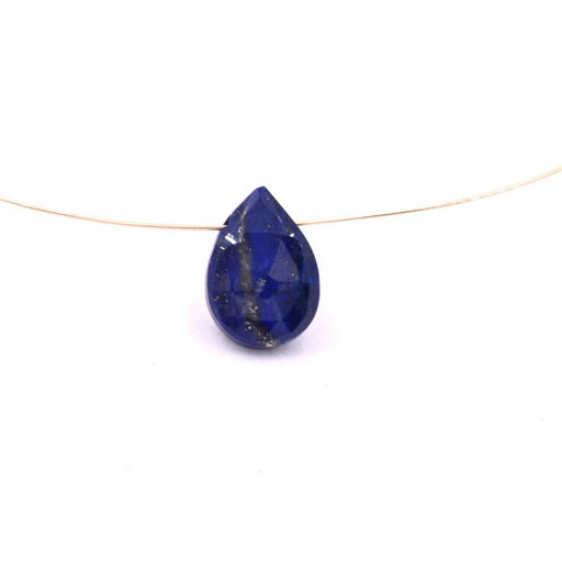 Achat Pendentif perle goutte poire facettes Lapis lazuli 10x8mm (1)
