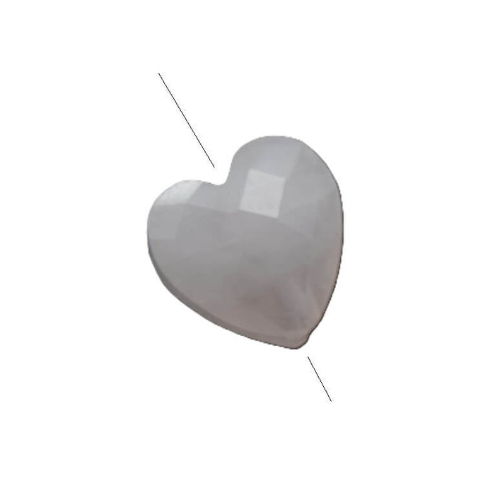 Rosenquarz facettierte Herzperle 8 mm Loch: 1 mm (1)