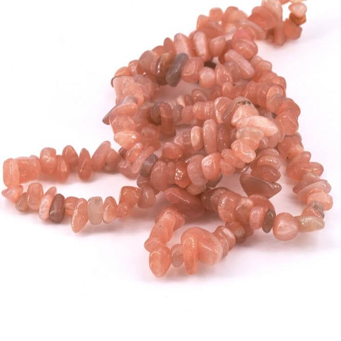 Perle chips arrondi pierre de soleil 5-8x5-8mm Trou: 1mm (1fil-78cm)