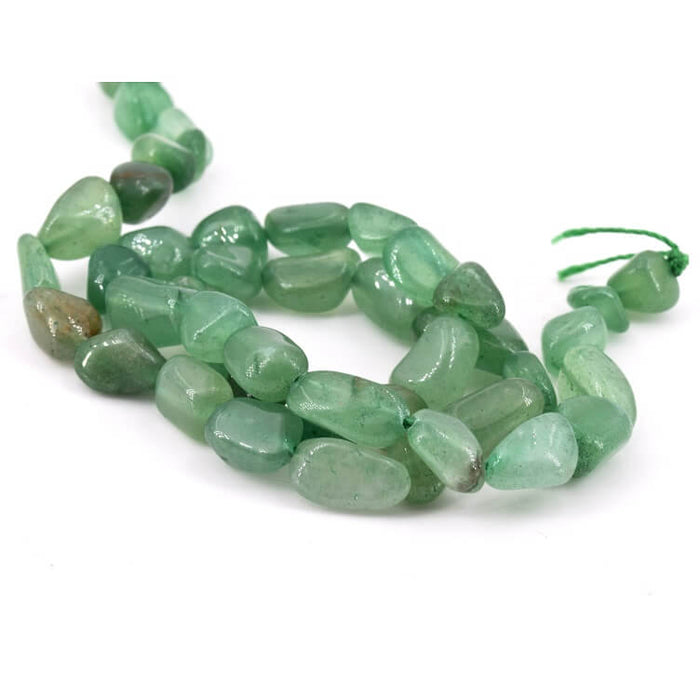 Perle pépite Aventurine verte naturel 8-12mm - Trou : 1mm (1 Fil-39cm)