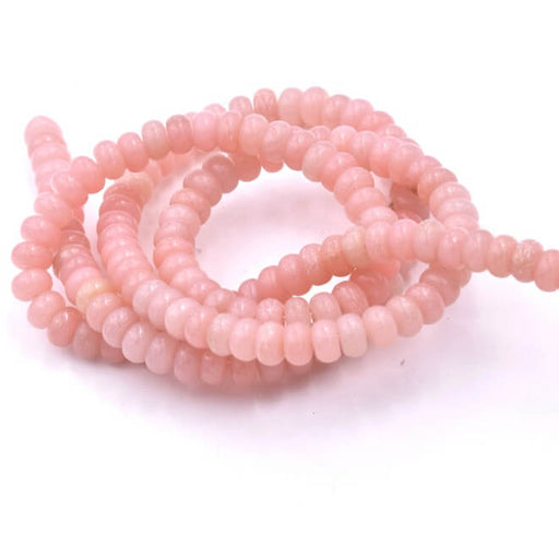Kaufen Sie Perlen in der Schweiz Rosa Opal-Donut-Rondelle-Perlen, 4 x 2 mm, Loch: 1 mm (1 Strang – 41 cm)
