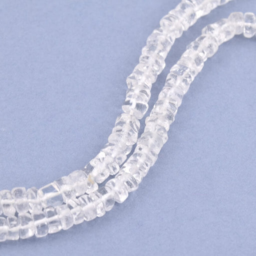 Kaufen Sie Perlen in der Schweiz Heishi-Perlen-Rondelle-Quarzkristall – 5–6 x 2–4 mm (1 Strang – 32 cm)