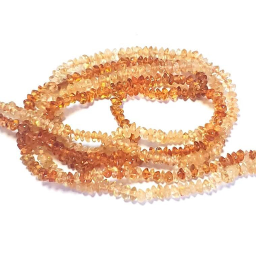 Kaufen Sie Perlen in der Schweiz Citrin-Knopfperle 3-4x2-3 mm – Loch: 0.5 mm (1 Strang – 33 cm)