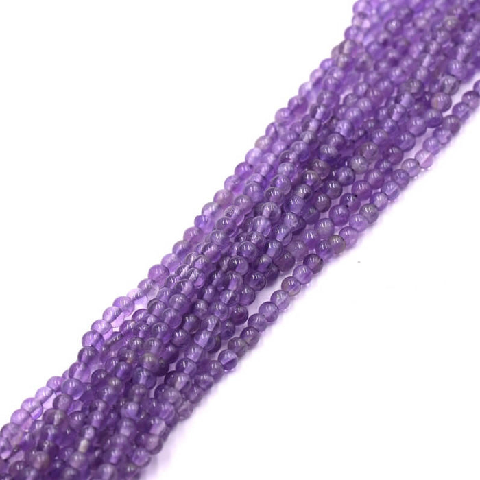 Perle ronde Améthyste 4mm (1 Fil-33cm)