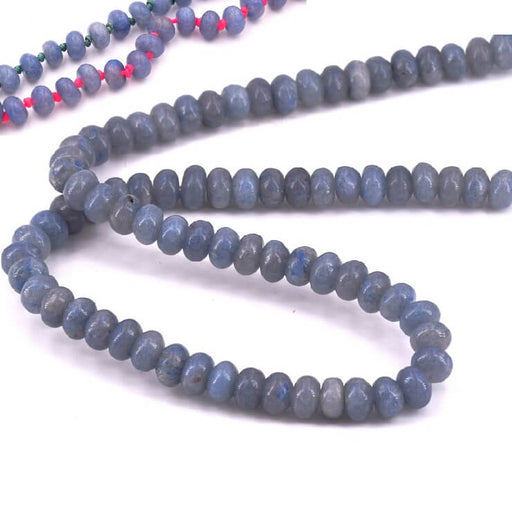 Kaufen Sie Perlen in der Schweiz Natürliche blaue Aventurin-Perle, 8 x 5 mm – Loch: 1 mm (1 Strang – 39 cm)