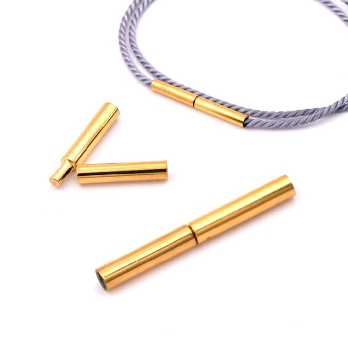 Rohr-Bajonettverschluss aus Edelstahl vergoldet 21 x 2 mm – Loch: 1.5 mm (1)