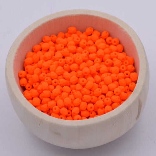 Kaufen Sie Perlen in der Schweiz Glasschliffperlen Neon Orange 3mm (50)