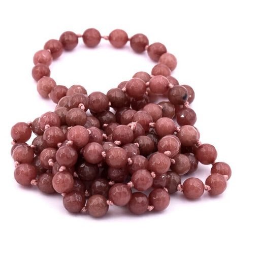Kaufen Sie Perlen in der Schweiz Lila Aventurin-Halskette, runde facettierte Perlen 7.5 mm – 122 cm (1)