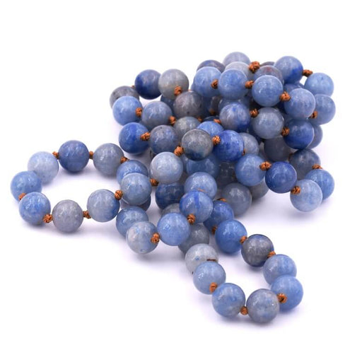 Kaufen Sie Perlen in der Schweiz Runde blaue Aventurin-Halskette 8 mm Länge 92 cm (1)