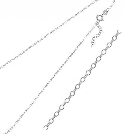 Chaine Collier Fine Maille Rolo 1.5mm en Argent 925 - 40+3cm (1)