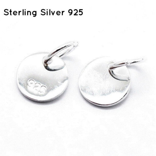 Kaufen Sie Perlen in der Schweiz Flache 10-mm-Medaille mit 4-mm-Ring aus Sterlingsilber (1)