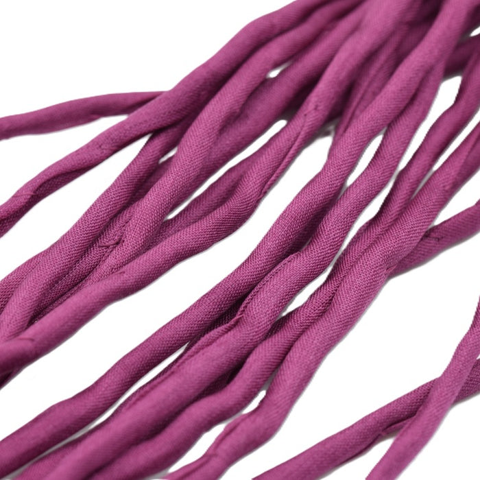 Cordon de Soie Naturelle Teinture Main Violet Foncé 2mm (1m)