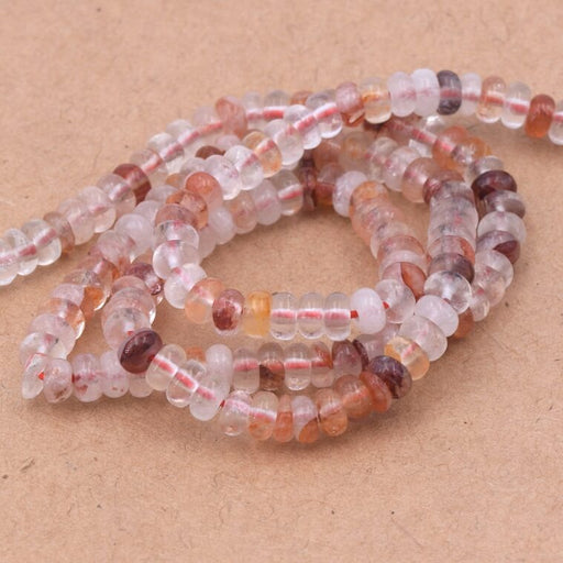 Kaufen Sie Perlen in der Schweiz Eisenhaltige Quarz-Rondelle-Perlen, 4 x 2 mm – Loch: 0,8 mm (1 Strang – 38 cm)