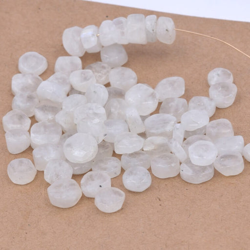 Kaufen Sie Perlen in der Schweiz Heishi-Perle Rondelle Mondstein Regenbogen 7-10x3-6mm (1 Strang-32cm)